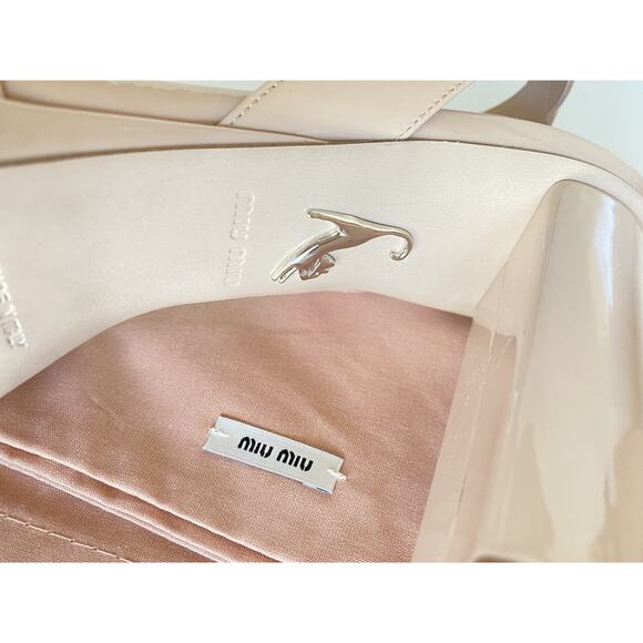 NIB MIU MIU Prada Platform Ankle Strap Patent Leather Tan Sandals 10 US 5XP808 - Picture 5 of 6